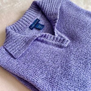 Karen Scott Light Purple Collared Cold Weather Pullover Sweater